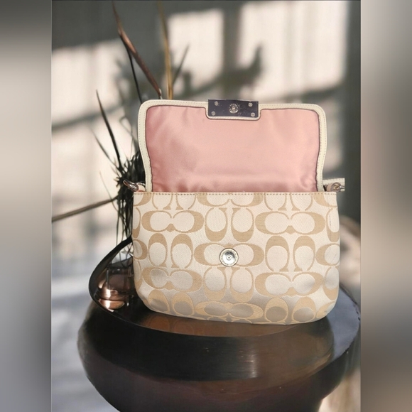 Coach Kristin Signature Sateen Flap Crossbody Style No. F48983 - Picture 2 of 12